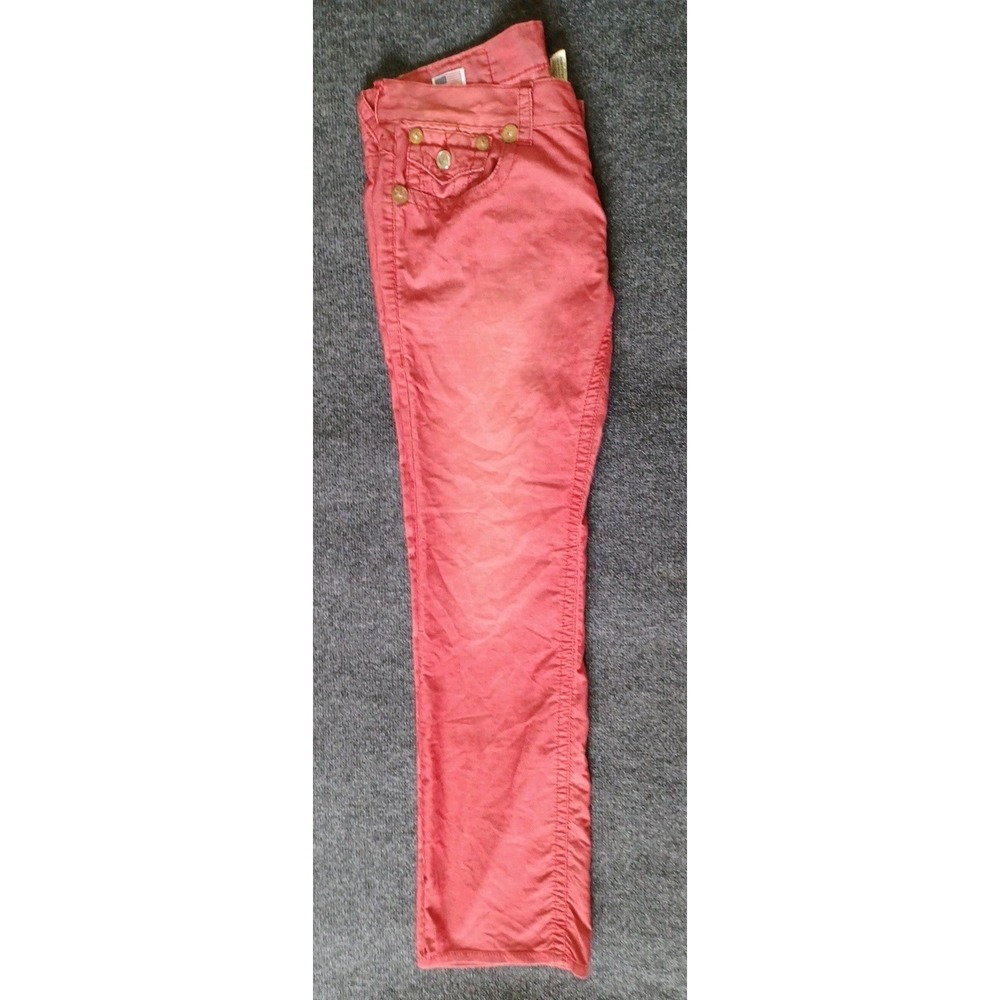 True Religion Billy Super T Mens 36x33 Red Pants Y2K Vintage - Picture 7 of 10